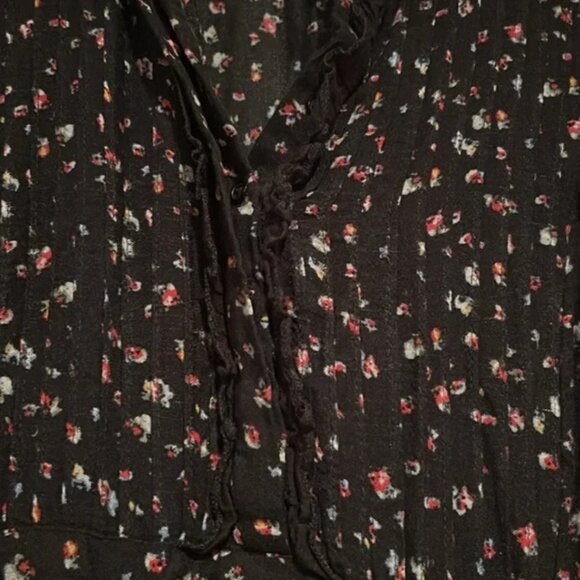 Free People Maxi Bohemian Black Floral Dresss - xs ($140) - Picture 8 of 8